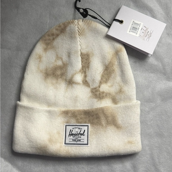 Herschel Supply Company Accessories - Herschel Supply Company Cream and Brown Beanie